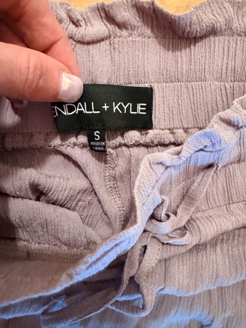 Kendall & Kylie Mauve Crinkle Drawstring Pants - Picture 5 of 11